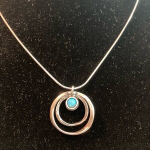 Opal and Sterling Silver necklace, 18” chain